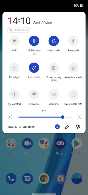 Select Silent mode for silent mode