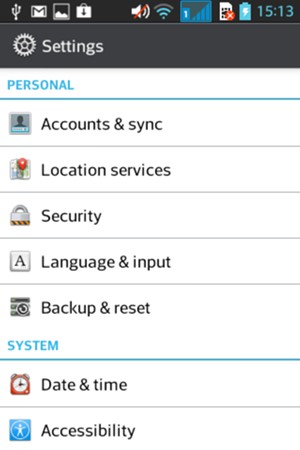 Scroll to and select Backup & reset