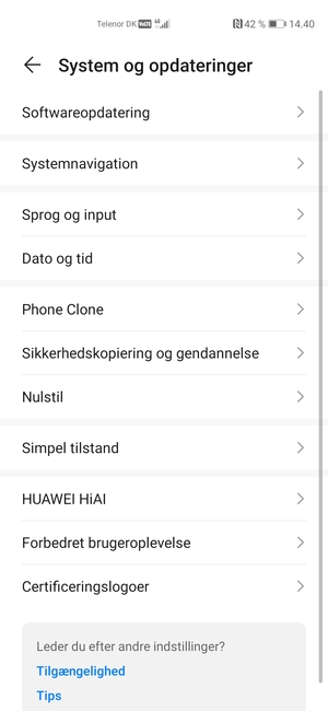 Vælg Softwareopdatering