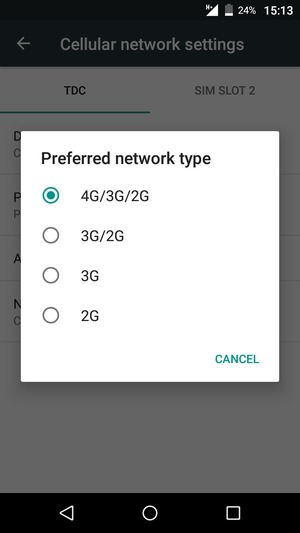 Select your preferred option