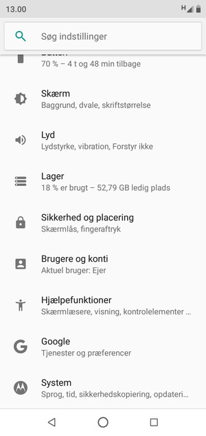 Scroll til og vælg System