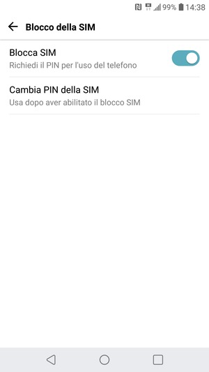 Seleziona Cambia PIN della SIM