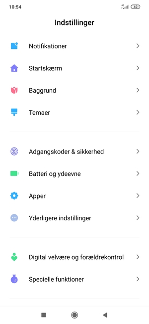 Scroll til og vælg Adgangskoder & sikkerhed