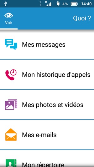 Sélectionnez Mes messages