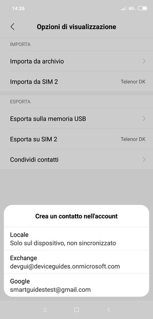 Seleziona il tuo account Google