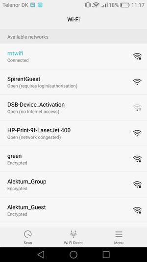 You are now connected to the Wi-Fi network