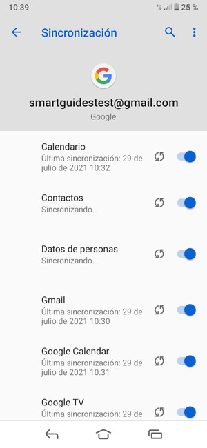 Su información será sincronizada