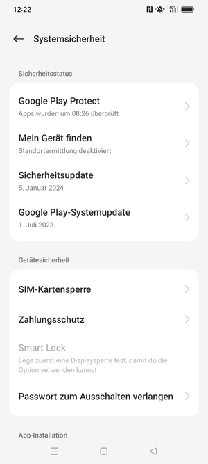 Wählen Sie  SIM-Kartensperre