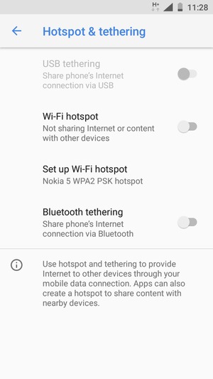 Select Set up Wi-Fi hotspot