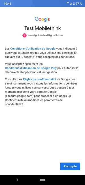 Sélectionnez J'accepte