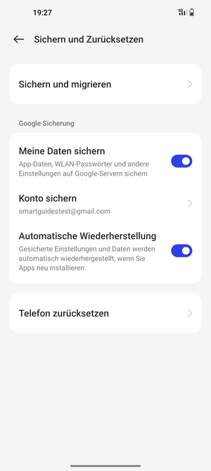 Wählen Sie Konto sichern