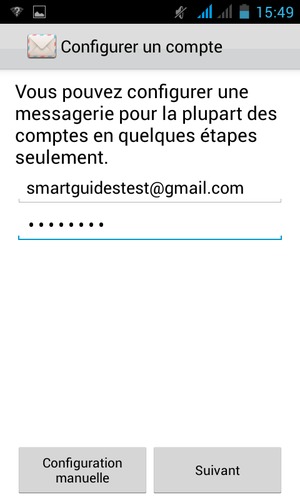 Saisissez votre adresse Gmail ou Hotmail et votre mot de passe. Appuyez sur Suivant