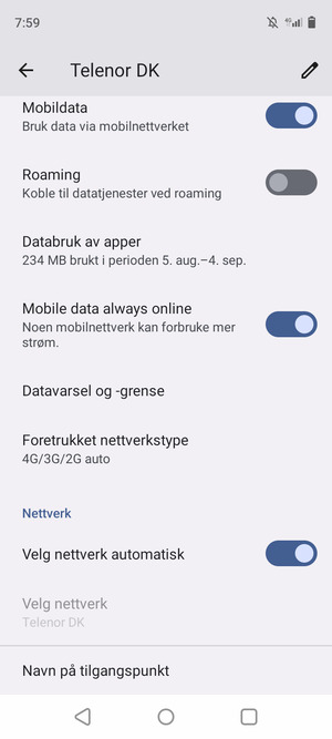 Bla til og velg Navn på tilgangspunkt