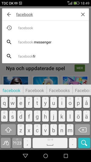 Ange app-namnet och välj Sök