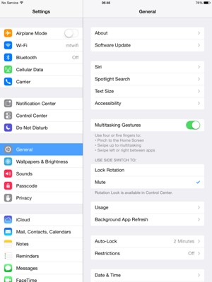 Select General and Software Update