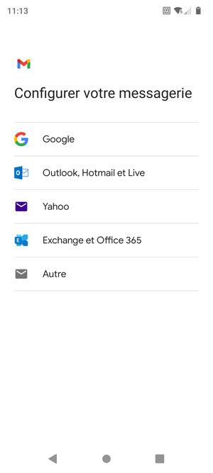 Sélectionnez Google