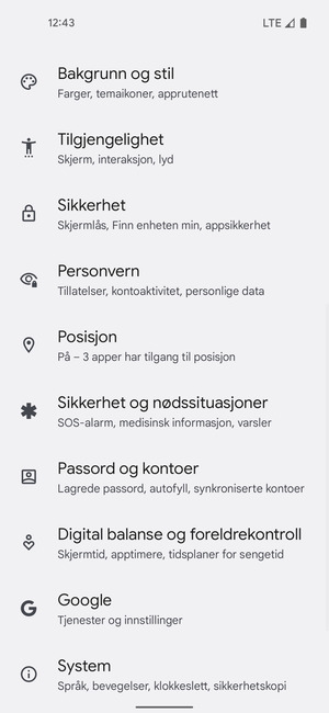 Bla til og velg Posisjon