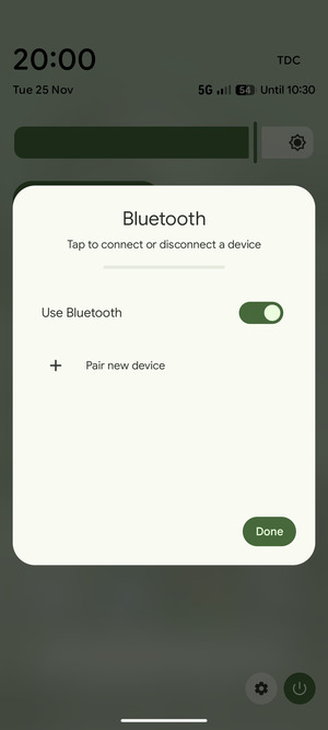 Turn off Use Bluetooth