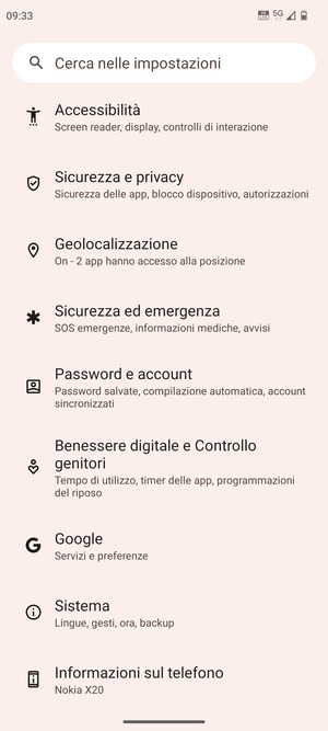 Scorri e seleziona Sistema
