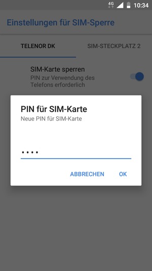 Geben Sie Ihre Neue PIN für SIM-Karte ein und wählen Sie OK
