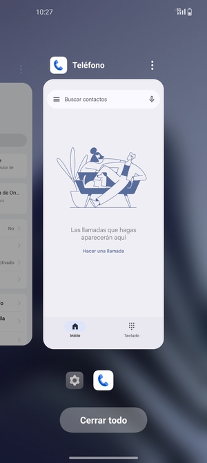 Seleccione Cerrar todo para cerrar todas las aplicaciones en ejecución