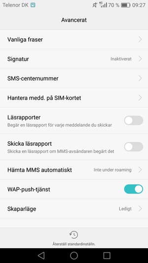 Välj SMS-centernummer