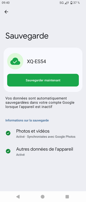 Sélectionnez Sauvegarder maintenant
