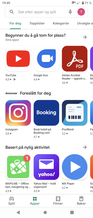 Velg søkefelt