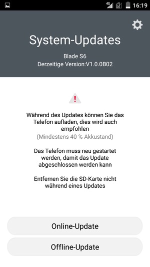 Wählen Sie Online-Update