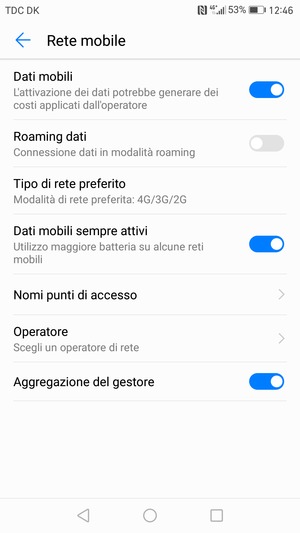 Seleziona Nomi punti di accesso