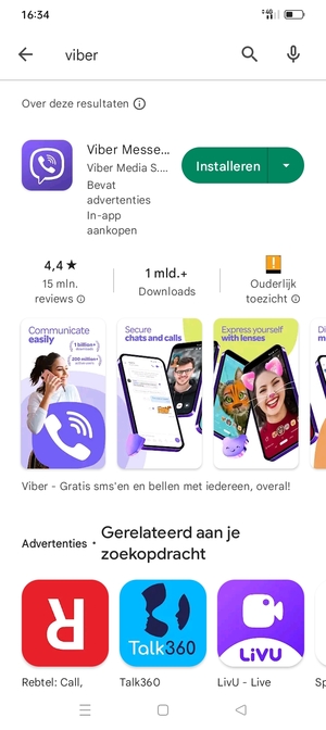 Selecteer de app