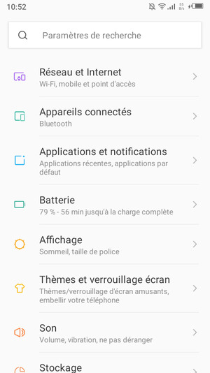 Sélectionnez Réseau et Internet