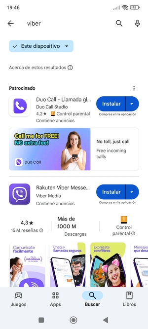 Seleccione la aplicación