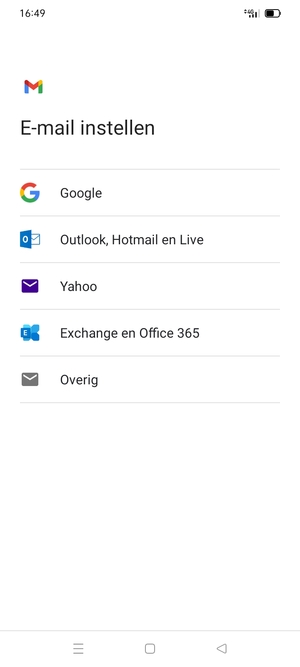 Selecteer Exchange en Office 365