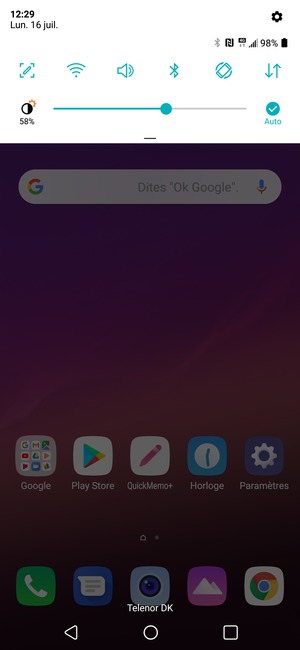Déroulez à nouveau le menu du haut