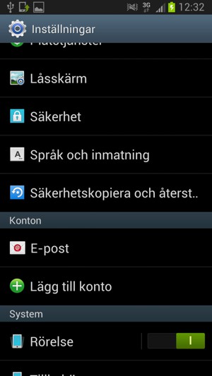 Välj Säkerhetskopiera och återst..