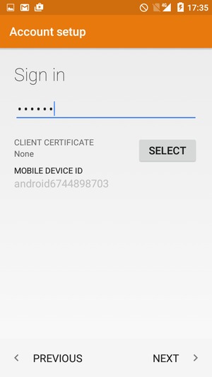 Enter your password and select NEXT