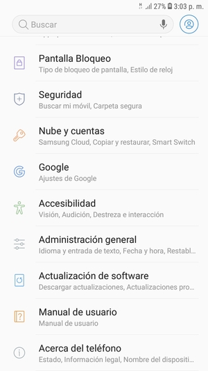 Desplácese y seleccione Actualización de software
