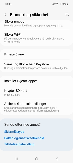 Bla til og velg Andre sikkerhetsinnstillinger