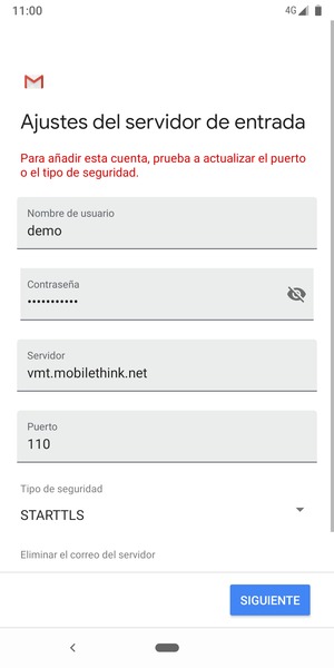 Seleccione Tipo de seguridad