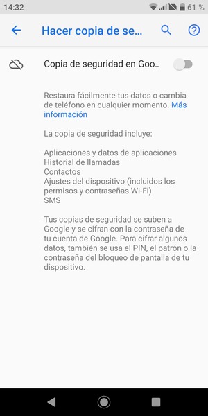 Active Copia de seguridad en Goo..