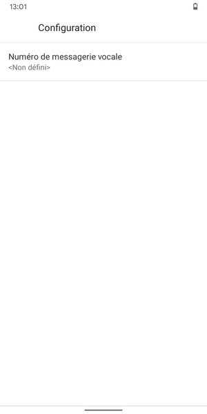 Sélectionnez Numéro de messagerie vocale