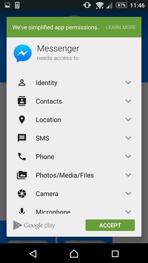 Select ACCEPT