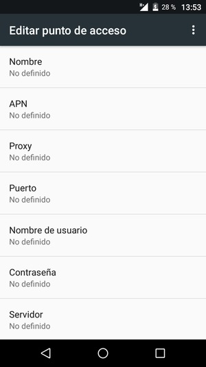 Introduzca la información de MMS