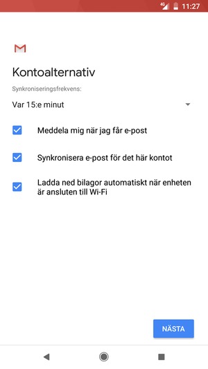 Välj NÄSTA