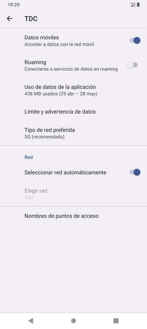 Seleccione Tipo de red preferido