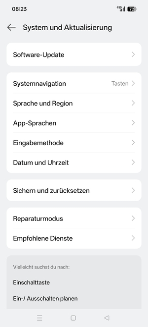 Wählen Sie Software-Update
