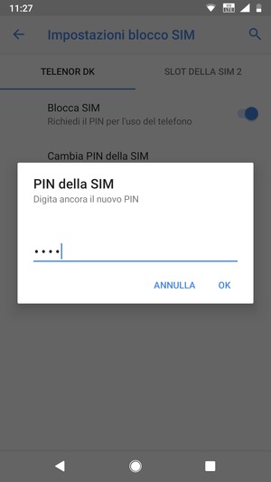 Conferma il nuovo PIN della SIM e seleziona OK