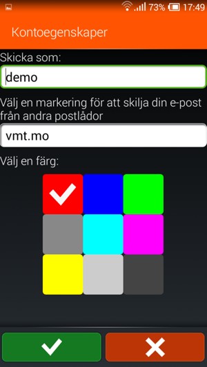 Ge ditt konto ett namn och ange ditt namn. Välj OK