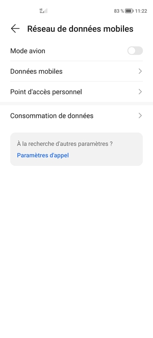 Sélectionnez Données mobiles